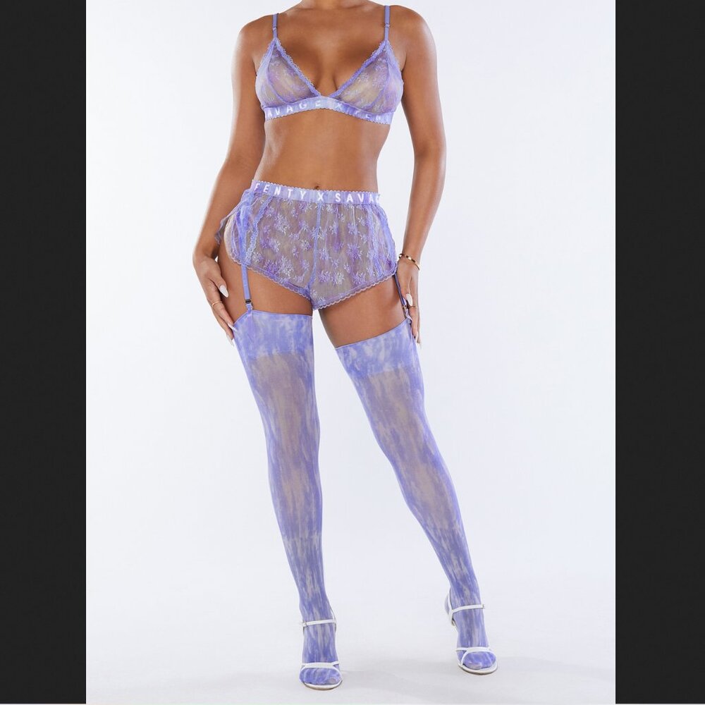 NWT Savage X Fenty Cloud Walker Thigh High Stockings